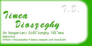 timea dioszeghy business card